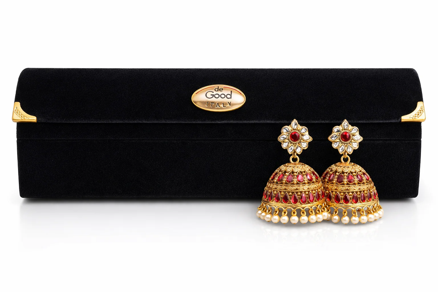 Premium Black Velvet 24 Jhumka Jewelry Box