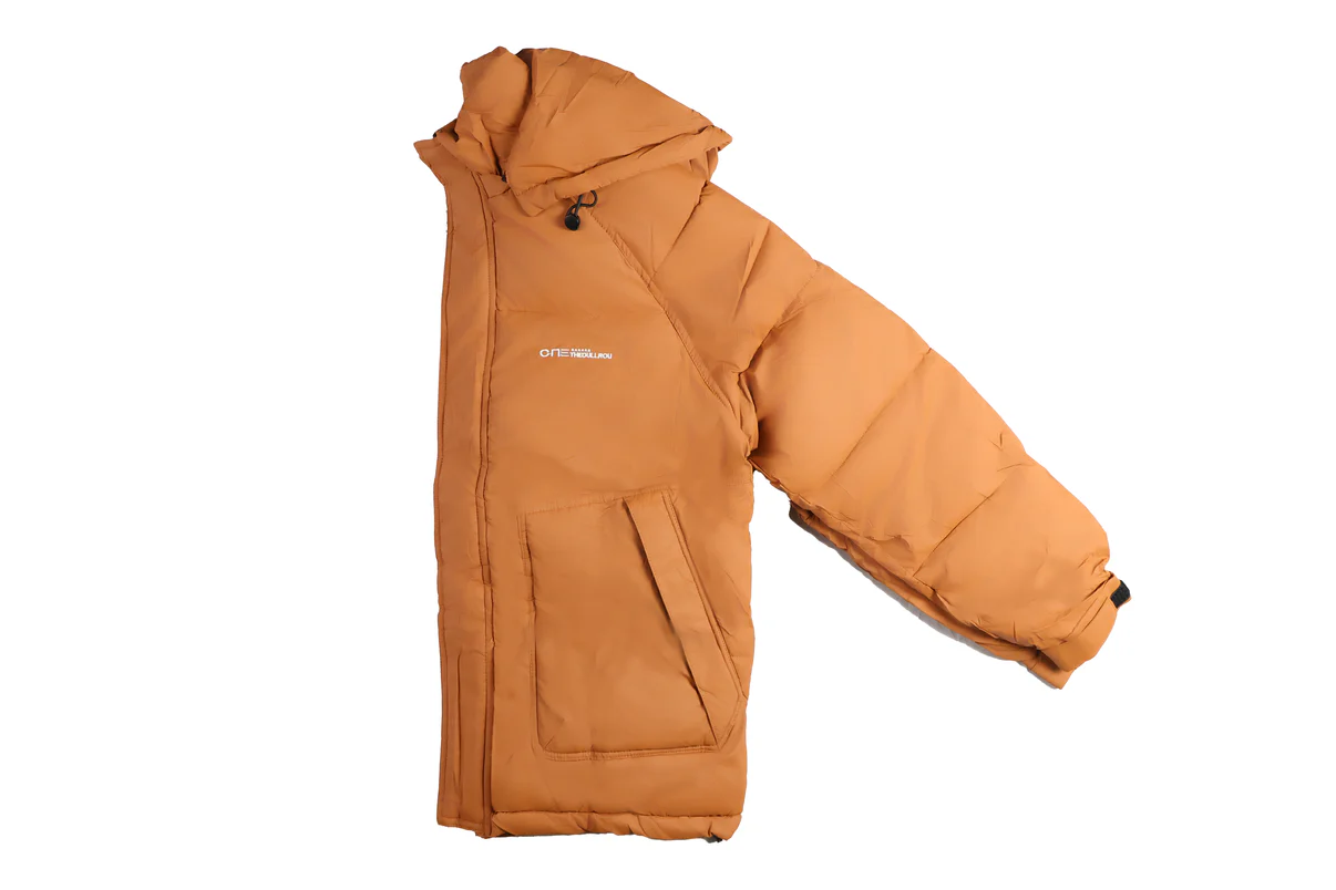 Men’s Rust Brown Puffer Jacket with Hood – Ultra Warm & Stylish Winter Coat