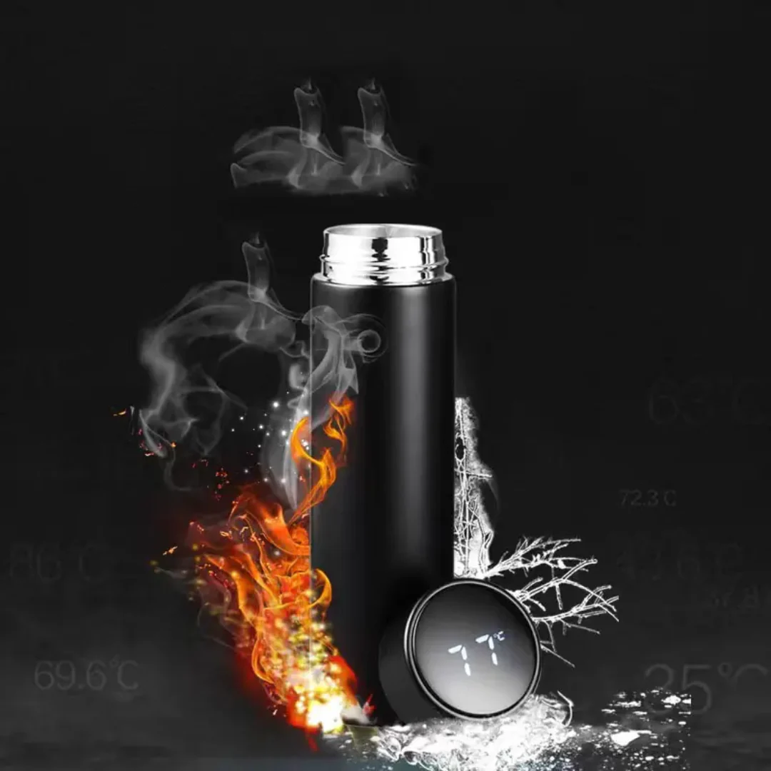 500ml Smart Stainless Steel Water Bottle with Temperature Display – Vacuum Insulated Leakproof Flask