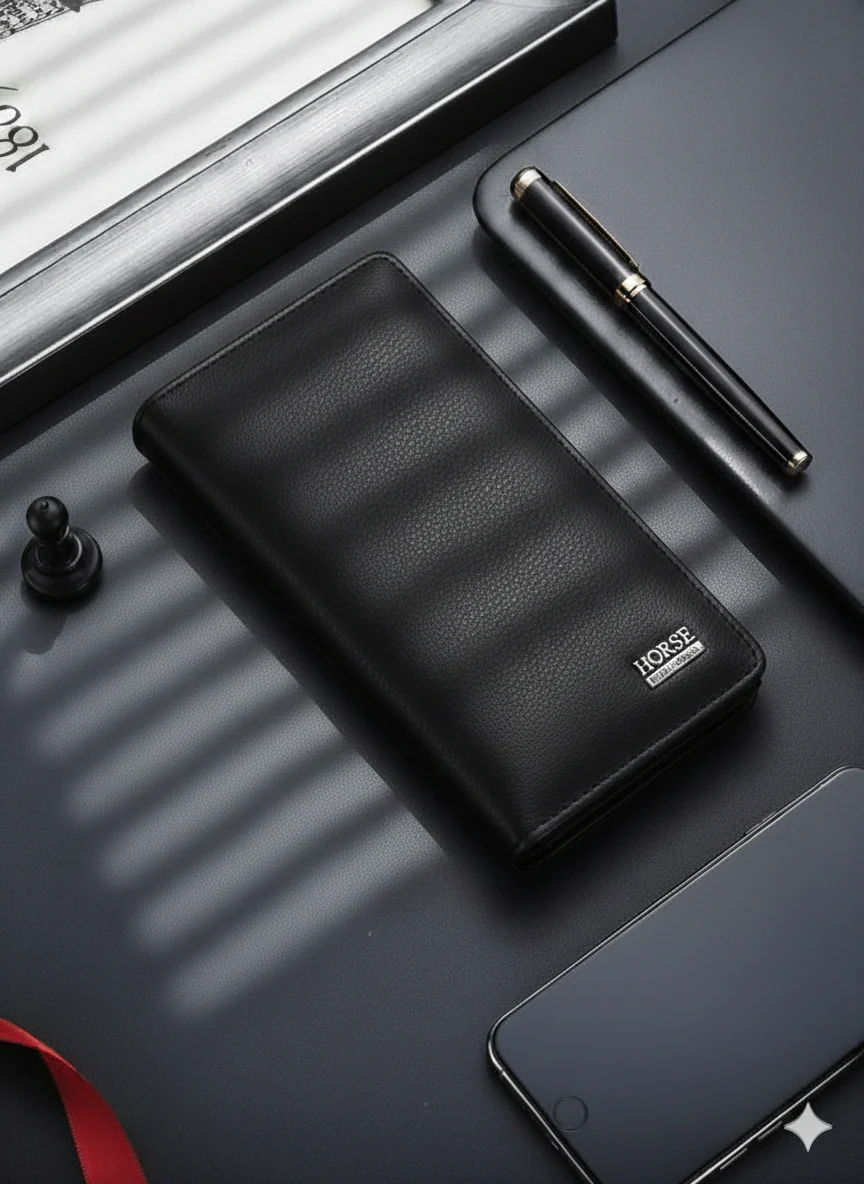 Long Wallet for Men – Premium Zipper Clutch Wallet with Card Holder & Cash Organizer