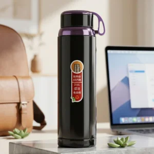 1 Liter Stainless Steel Water Bottle – 1000ml Vacuum Insulated Thermos Flask | Hot & Cold Leakproof Bottle