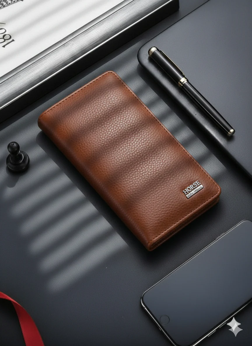 Long Wallet for Men – Premium Zipper Clutch Wallet with Card Holder & Cash Organizer