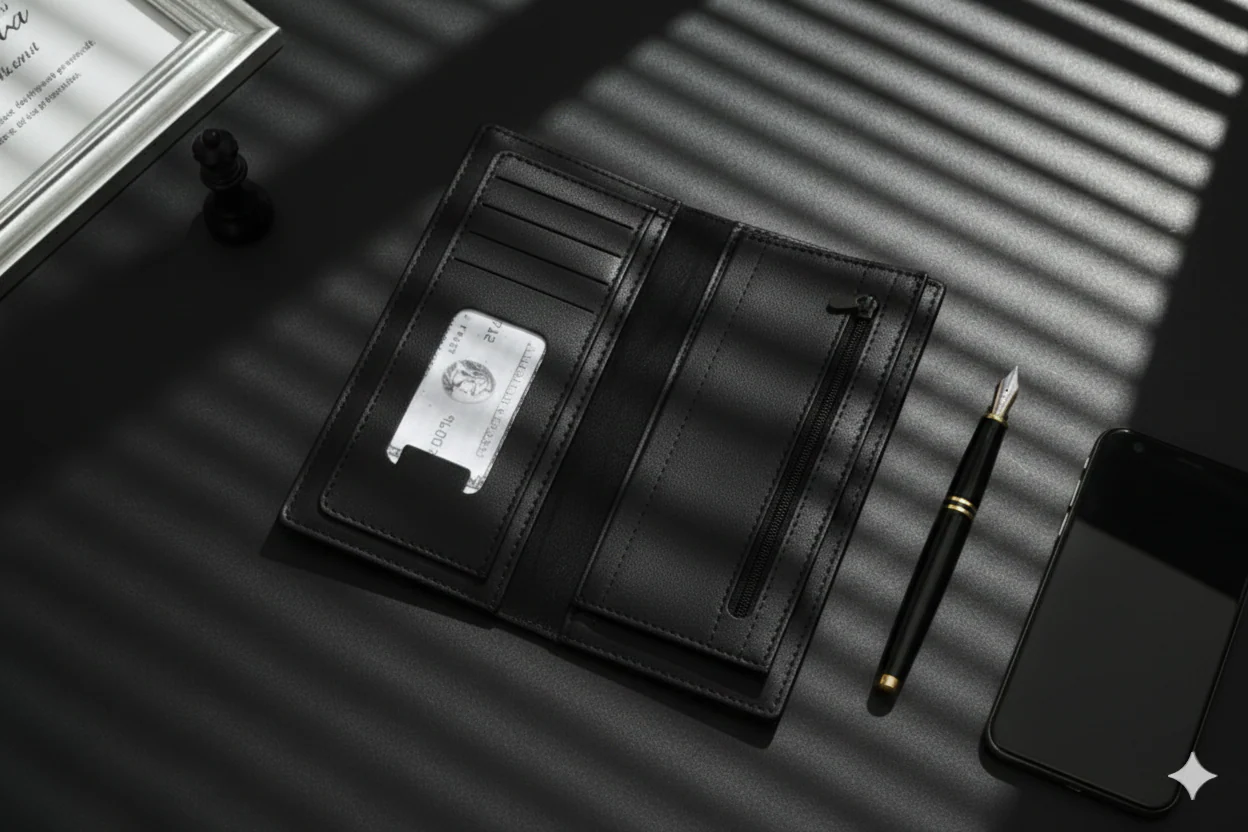 Long Wallet for Men – Premium Zipper Clutch Wallet with Card Holder & Cash Organizer