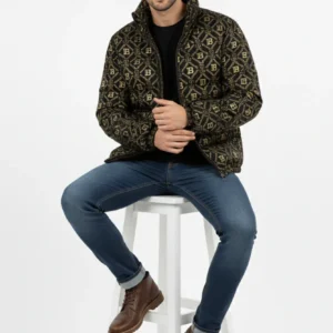 Luxury Gold Monogram Puffer Jacket – Bold, Warm & Street-Ready