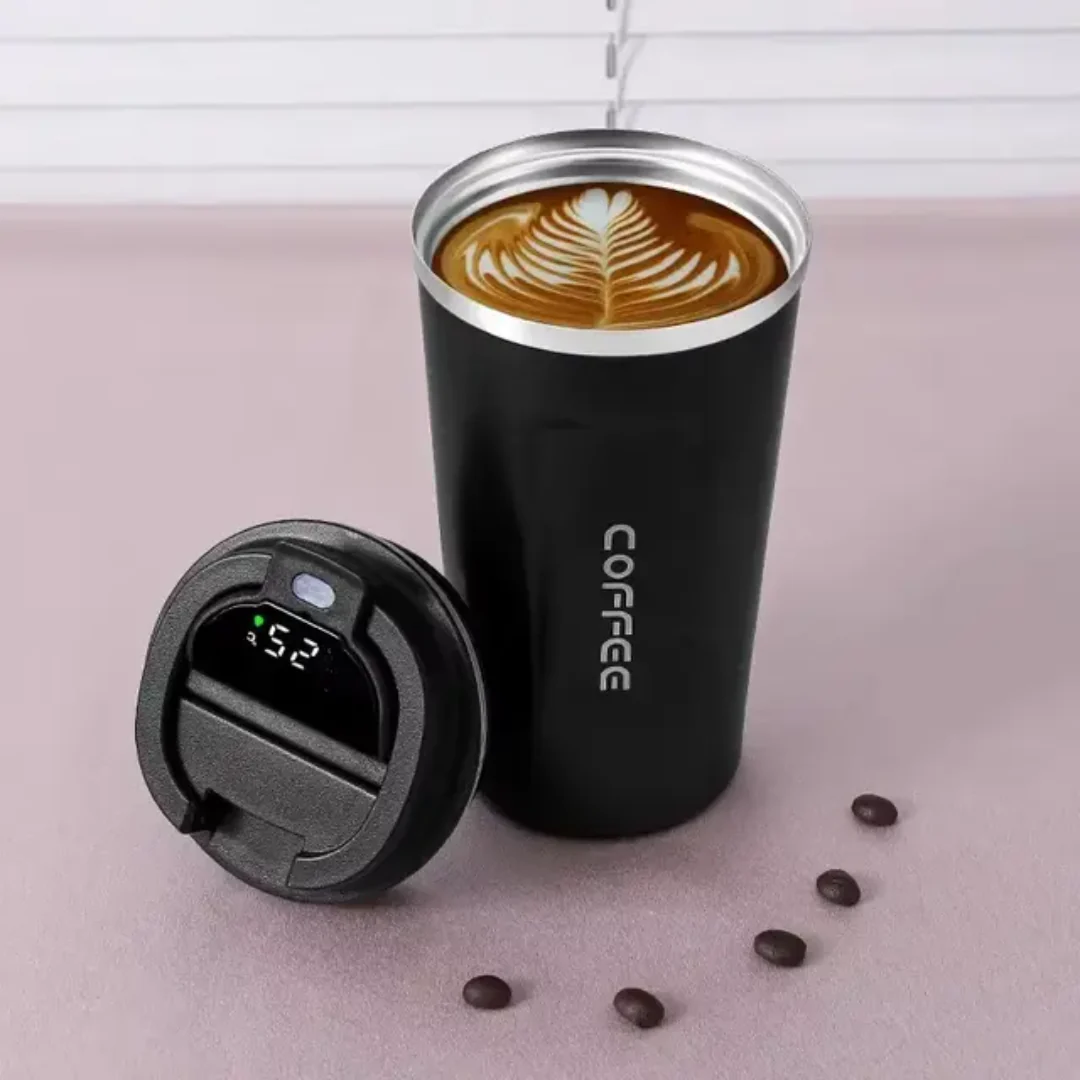 380ml Smart Temperature Display Coffee Mug – Stainless Steel Vacuum Insulated Travel Mug with LED Touch Screen Lid
